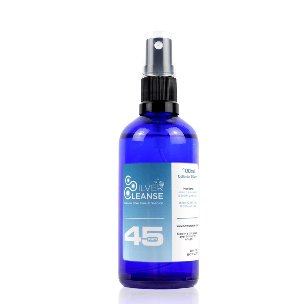 SilverCleanse Health & Beauty Colloidal Silver Spray, 45 ppm, 100 ml