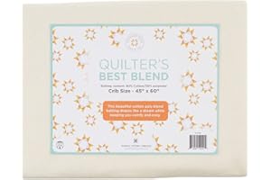 MISSOURI STAR QUILT CO. Crib Quilt Batting 45''x60'' | 80/60 Warm Cotton Poly Filling with Quilt Pattern Included | Medium Weight Batting Roll for Baby Blankets & Quilting Supplies, (NOT5389)