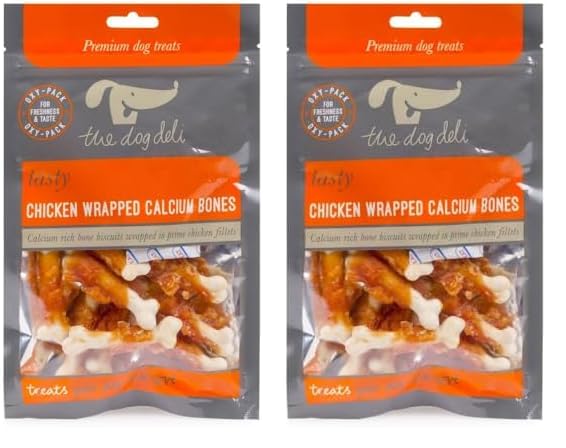 Petface The Dog Deli by Petface Chicken Wrapped Calcium Bones, 100 g (Pack of 2)