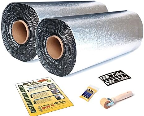 GTMat 110mil 25 SqFT Car Sound Deadener (2 Rolls of 18"x8'4") Road Noise Dampener Rattle Reduction Material with Roller