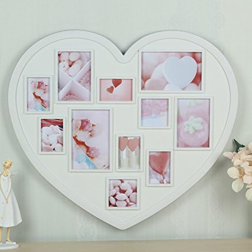 SUUNHHZZZKorean pastoral heart shaped hanging wall photo frame wall porous plastic box 53X47CM,53X47CM