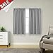 jinchan Grey Kitchen Curtains 45 Inch Tier Curtains Waffle Woven Textured Cafe Curtains Half Window Curtain Set Rod Pocket Light Filtering for Bathroom Sink Laundry Room Basement RV 2 Panels Gray
