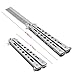 NYKKOLA 1Pcs Sliver Metal Practice Butterfly Comb Style Knife Trainer Tool