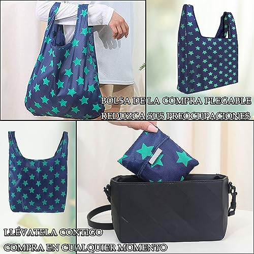 12PIEZAS Bolsas de la Compra Ecológicas, Bolsas de la Compra Portátiles Gran Capacidad Colsas Impermeables Bolsas de la Compra Plegables Supermercado