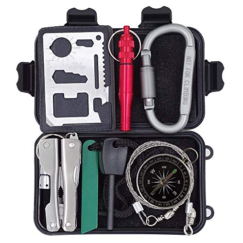 Outdoor Survival Kit 7 in 1, Tactical Gifts for Kids Husband Men Dad
