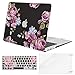 MOSISO Compatible with MacBook Air 13 inch Case (Models: A1369 & A1466, Older Version 2010-2017 Release), Plastic Pattern Hard Shell Case & Keyboard Cover & Screen Protector, Purple Peony
