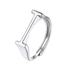 SILVERCUTE Initial Rings for Women Sterling Silver