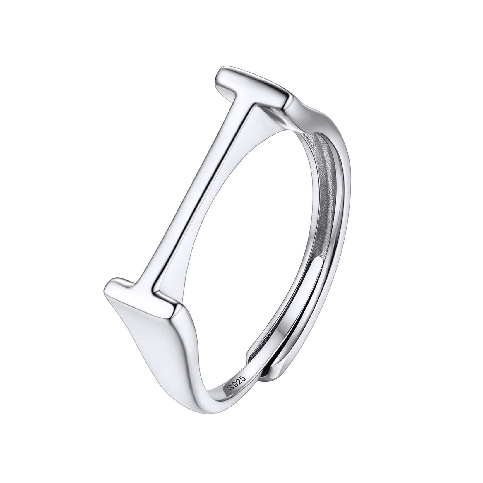 SILVERCUTE Initial Rings for Women Sterling Silver