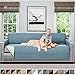 Sofa Shield Couch Slip Cover with Patented Strap, Cushion Protector, US Designed Reversible Stain and Dog Tear Resistant Slipcover, 78 inch Seat, Washable Covers for Dogs Pets, Seafoam Cream