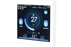 Smart Water Floor Heating Thermostat with APP Control and Touch Screen for Home and Office Use (white)