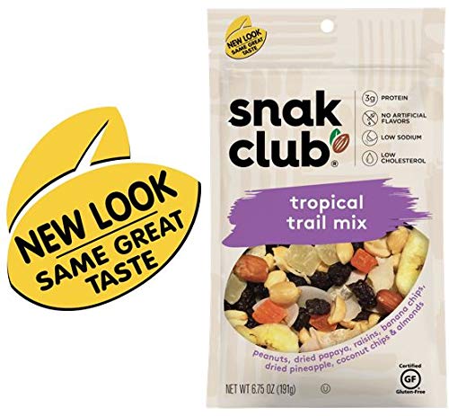 SNAK CLUB TROPICAL MIX RESEALABLE NUTS 6.75 OUNCE BAG