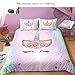 S-ANT Girls Unicorn Duvet Cover Set Pink Bedding Duvet Cover Set Queen Girls Printed Modern Lightweight Kids Bedding Set for Teens (NO Comforter Included)