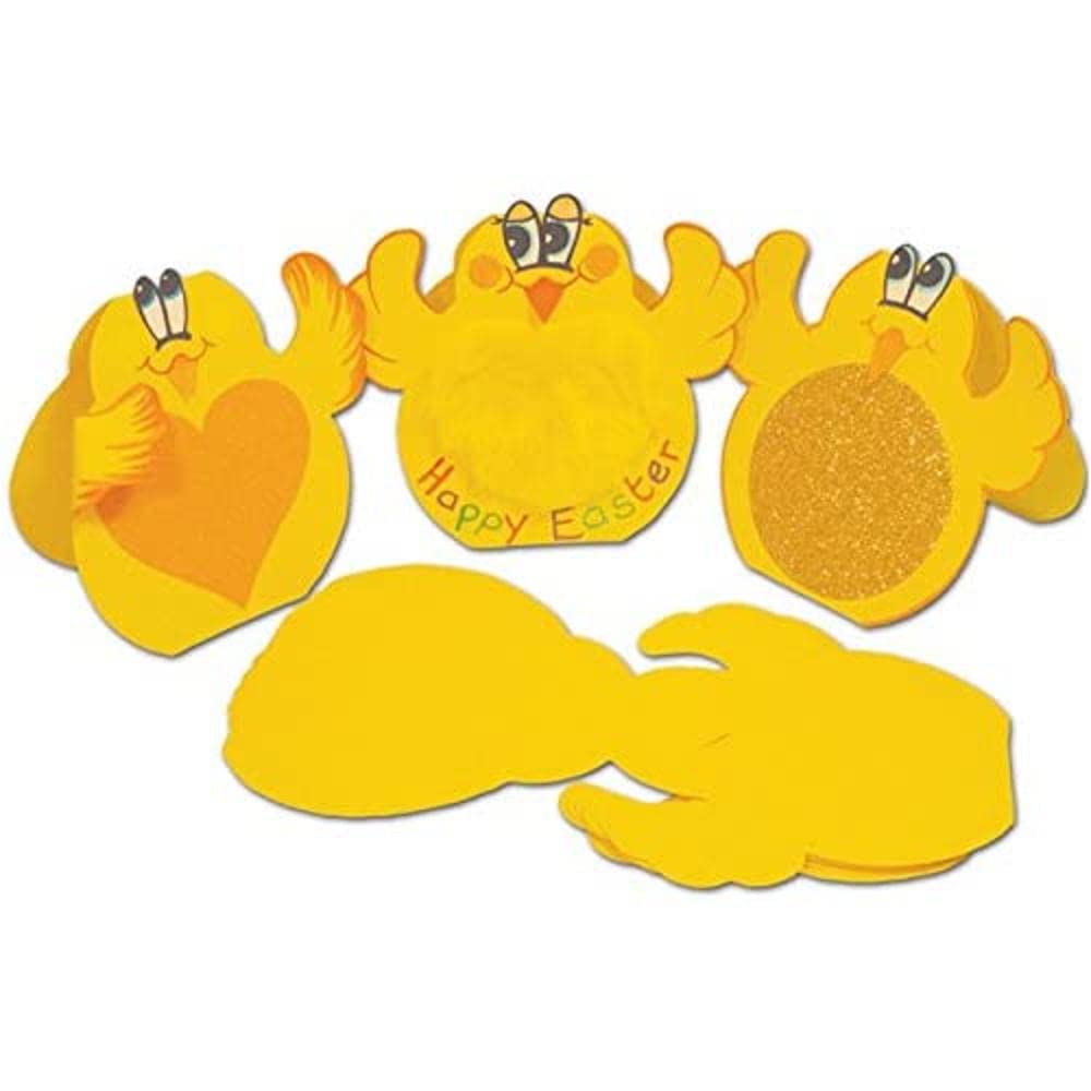 Springboard Easter Chick Card Making Activity Card - Pre-Cut Easter Cards for Colouring and Decorating - Accessible Easter Craft Activity with Minimal Clean-Up - 30 Pack