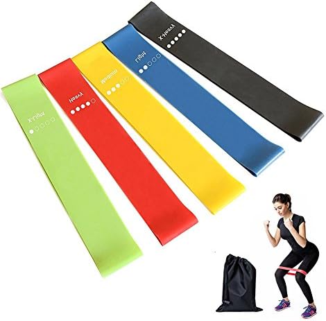 Mountain Victor Resistance Bands 12 Inch Exercise Loops, Set of 5 X-Light to X-Heavy, Elastic Fitness Bands for Home Workout, Stretching, Yoga and Physical Therapy Carry Bag Included
