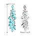 BriLove Wedding Bridal Clip-On Earrings for Women Crystal Multi Marquise Filigree Flower Chandelier Dangle Jewelry Aquamarine Color Silver-Tone