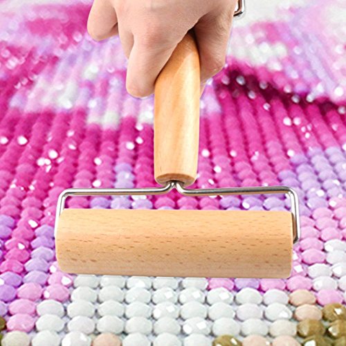 5D Diamond Painting Tool Wooden Roller, Accessories for DIY Kit Rhinestone Embroidery Sticking Tightly for Kids Adults