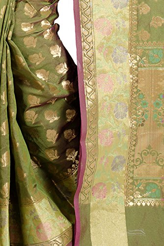 Chandrakala Women's Cotton Silk Banarasi Saree with Unstitched Blousepiece - Image 19