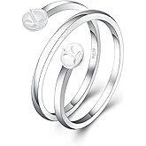 LGSY Sterling Silver/Gold Plated/Rose Gold Plated Twisted Ring Mounting for Women, Adjustable Ring Fittings Accessories for Pearl Jewelry Making