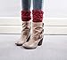 Loritta 2 Pairs Women Winter Crochet Knitted Boot Cuffs Toppers Short Leg Warmer