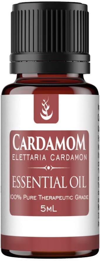 Cardamom Essential Oil (5 ml) by Pure, Convenient Dropper Cap Bottle, Food Safe, Promotes Digestive, Gastrointestinal, & Respiratory Health, Adds Exotic Flavor to Cooking