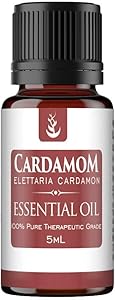 Cardamom Essential Oil (5 ml) by Pure, Convenient Dropper Cap Bottle, Food Safe, Promotes Digestive, Gastrointestinal, & Respiratory Health, Adds Exotic Flavor to Cooking
