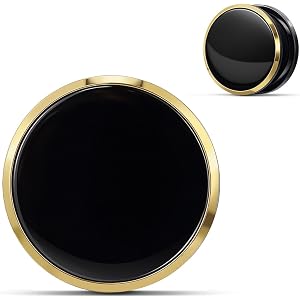 COOEAR Stainless Steel Gauges Ear Plugs Gold Rim Black Surface Elegant Minimal Unisex Punk Daily Wear Piercing Jewelry Size 0