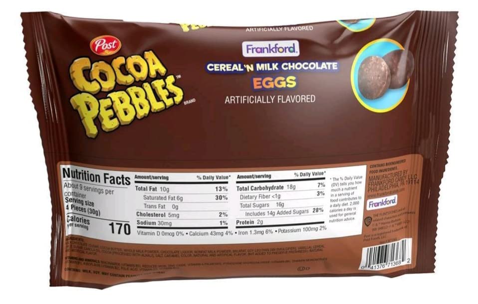 Frankford Cocoa Pebbles Cereal N Milk Chocolate Eggs Easter Candy 10