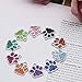 JETEHO 24 Pcs Dog Cat Paw Chunk Snap Button Charms Pendants Crystal Beads for Snap Bracelet DIY Necklace Jewelry Making