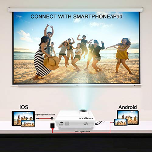 1 Projector+Upgraded+Brighter+Portable+Compatible