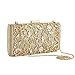 Womens Evening Clutch Bags Wedding Purse Bridal Prom Handbag Party Bag for Dance Bar (S779 Gold)