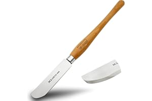 UF-SHARP 1.5 inch Left Side Curved Scraper, M2 Cryo High Speed Steel Wood Turning Tools with Beech Wood Handle