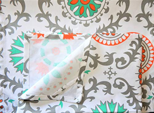 Crabtree Collection Premium Quality Set of 2 Kitchen Dish Towels 100% Cotton Absorbent Tea Towels - Classy Teal Medallion Design - Ideal 18 x 28 Dimensions … - Thumbnail 3