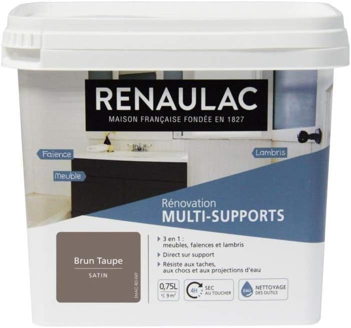 Renaulac Peinture Renovation Multisupports 3 En 1 Brun Taupe Satin 0 75l 9m Pot Amazon Fr Bricolage