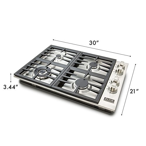 5 E30+RC+Professional+Cooktop+Burners+Stainless