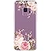 Galaxy S9 Case, JAHOLAN Girl Floral Clear TPU Soft Bumper Slim Flexible Silicone Cover Phone Case for Samsung Galaxy S9 - Rose Flower