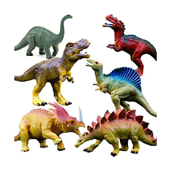 GuassLee Realistic Dinosaur Figure Toys - 6 Pack 7” Large Size Plastic Dinosaur set for Kids and Toddler Education…