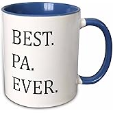 3dRose Coffee Mug, Best Pa Ever, Two-Tone Blue/White, 15oz - Coffee Mug for Dad, Heartfelt Gift for Dad, Best Papa Coffee Mug for Morning Brew - Dad's Birthday Gifts Idea - Unique Best Dad Ever Mugs