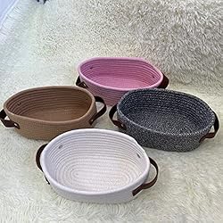 ABenkle Small Woven Basket with Handle, Empty Tiny