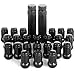 ECCPP 1/2-20 Wheel Lug Nuts 23Pieces+2Keys 1/2-20 Black Thread Acorn Spline Tuner Drive Close End 1/2
