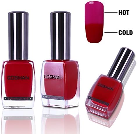 GOSMAN Temperature Color Changing Nail Lacquer Varnish Thermal Color Change Nail Art Polish Quick Dry 60 Seconds 15ML 15004