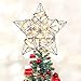 MAOYUE Christmas Tree Topper Rattan Lighted Tree Topper Battery Operated Rustic Star Tree Topper Built-in 10 LED Lights for Christmas Tree Decorations
