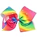 CÉLLOT 8 inch Hair Bows for Girls Alligator Clips Grosgrain Ribbon Rainbow Back to School Festival Christmas Bling Rhineston Hair Accessories for Baby Girls Toddler Girls Kids-Red Rainbow
