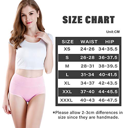 image for wirarpa Women's 4 Pack Cotton Underwear High Waisted Full Coverage Bri