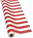 Fun Express 100 feet x 40 inch Red & White Striped Plastic Tablecloth Roll for Carnival, Patriotic, Party & Event Supplies - VBS Vacation Bible School Supplies/Decor