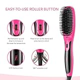 Trèsutopia Ionic Hair Straightening Brush with Fast Heated MCH Technology, Anti-Scald and Temperature Lock Function, 265 °F - 450 °F, 100-240 V Worldwide Voltage (Hot Pink)