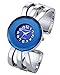 Top Plaza Womens Fashion Elegant Cuff Bangle Analog Quartz Arabic Numeral Bracelet Watch 7''-Silver Tone Blue Face