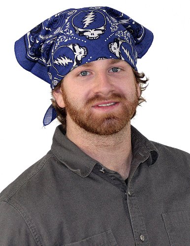 Sunshine Joy Grateful Dead Skull & Roses Bandana Blue