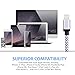 Eashion 3Pack 6FT Nylon Braided Charging Cable Charger Cord 8-Pin Lightning to USB Cable Cord Compatible with iPhone 7/ 7 Plus/6/6s/6 plus/6s plus, iPhone 5/5s/5c,iPad, iPod and More(white)