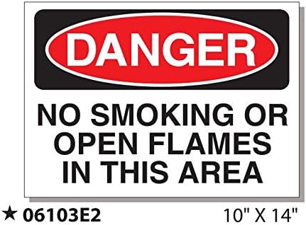 MYSIGN 06103E2-CP "Danger No Smoking or Open Fla