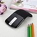 Hao Kaisen Mini Folding Mouse 2.4GHz Arc Optical Touch Wireless Mouse with USB Receiver Suitable for Notebook (Black)